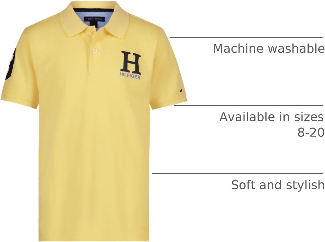 imageTommy Hilfiger Boys Short Sleeve Pique Matt Polo Button ShirtPopcorn
