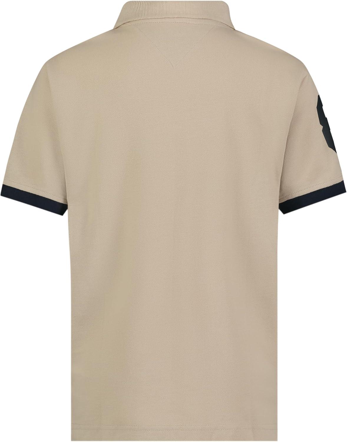 imageTommy Hilfiger Boys Short Sleeve Pique Matt Polo Button ShirtSandalwood