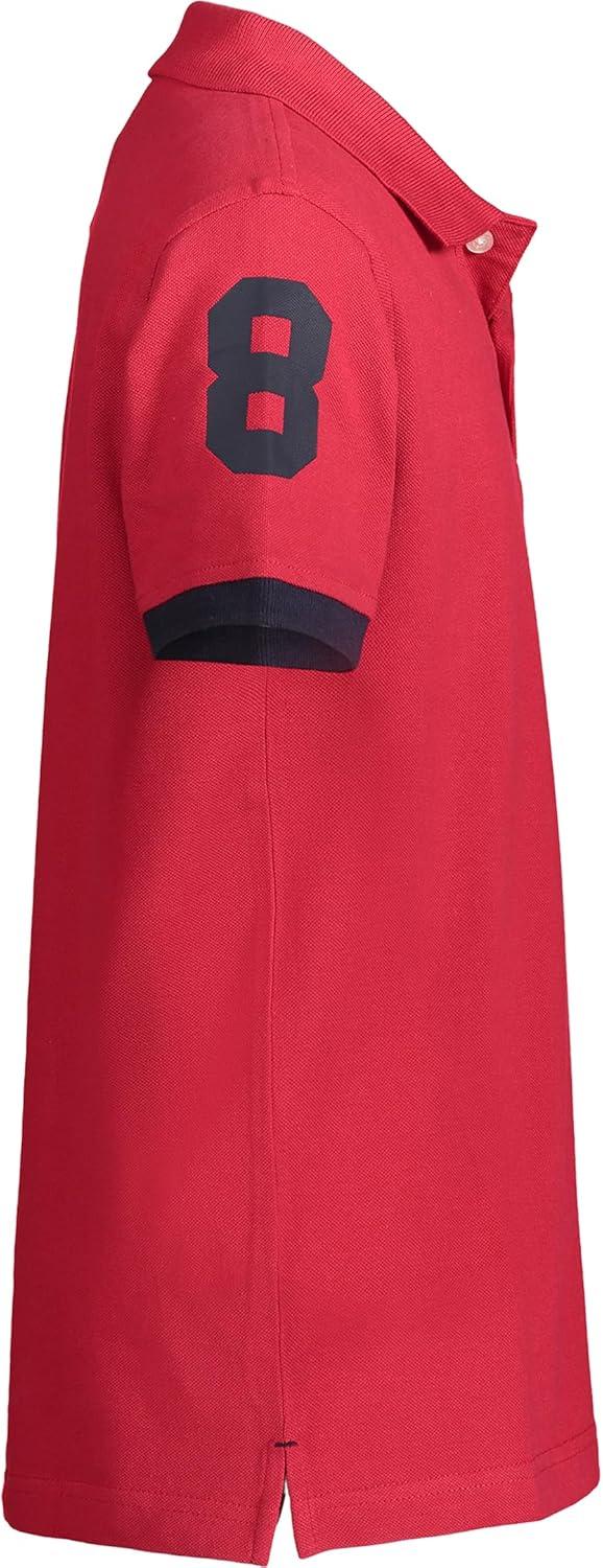 imageTommy Hilfiger Boys Short Sleeve Pique Matt Polo Button ShirtScarlet Sage