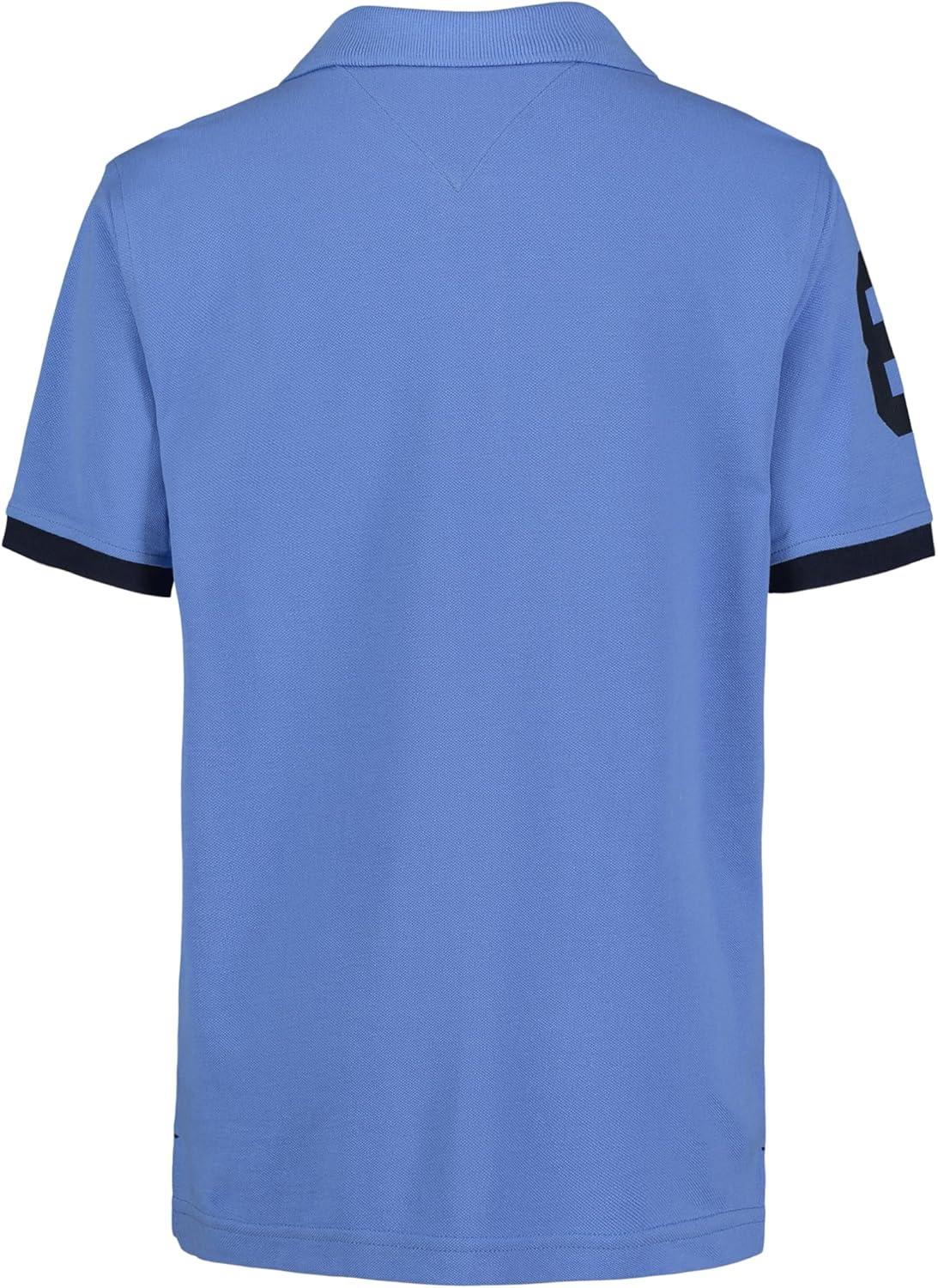 imageTommy Hilfiger Boys Short Sleeve Pique Matt Polo Button ShirtSpring Blue