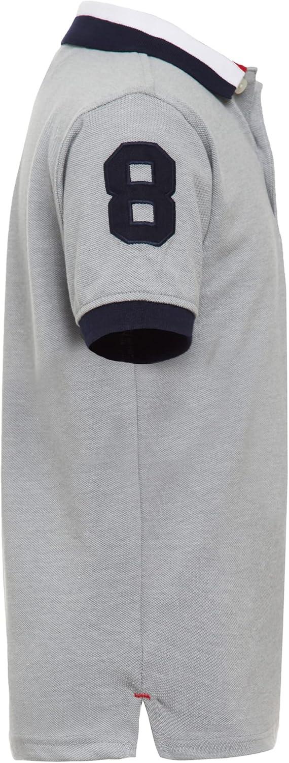 imageTommy Hilfiger Boys Short Sleeve Premium Pique Polo Shirt Button Closure Soft ampamp ComfortableMatt Tricollar Grey Heather
