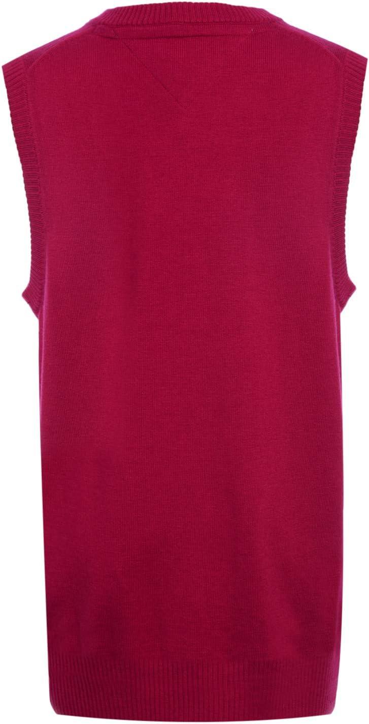 imageTommy Hilfiger Boys Sleeveless Ribbed VNeck Sweater Vest Kids School UniformRed