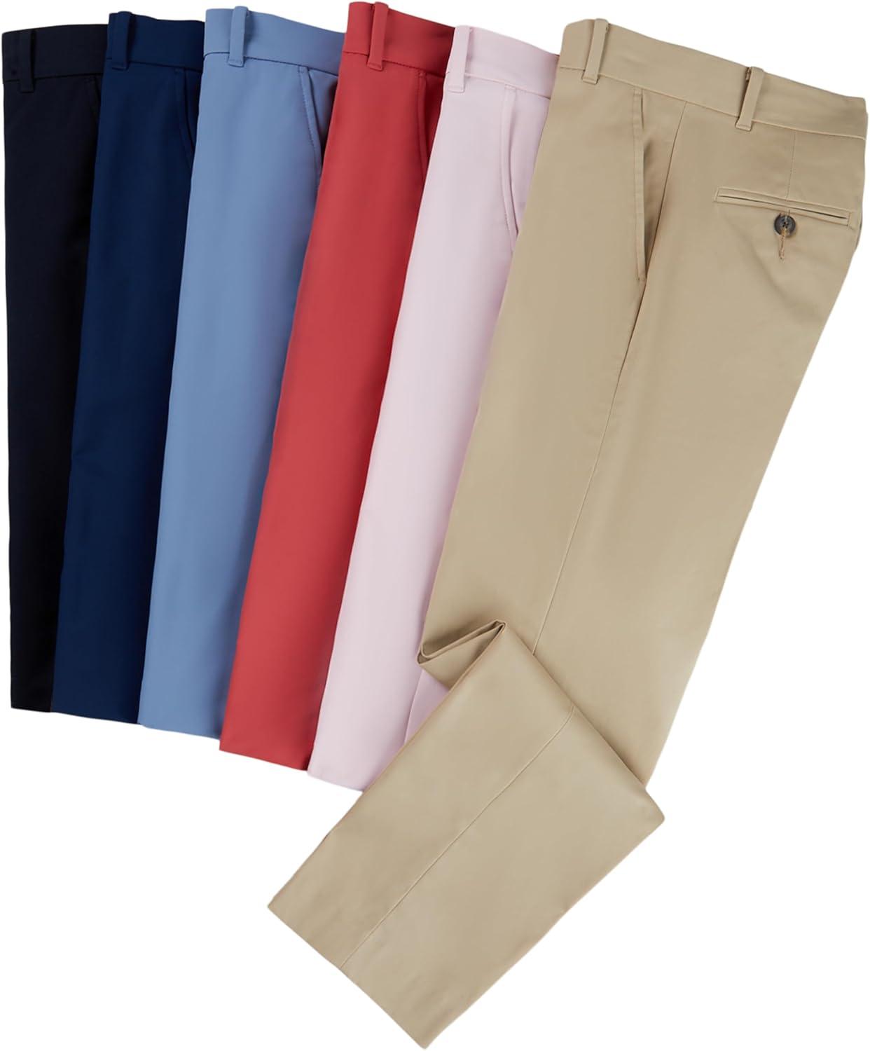imageTommy Hilfiger Boys Th Flex Stretch Performance Dress Pant Straight Leg Fit Zip Fly ampamp Belt Loops Side ampamp Back PocketsBank Blue Performance