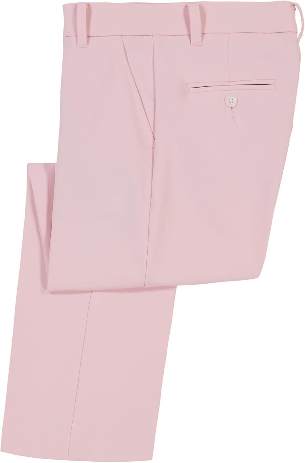imageTommy Hilfiger Boys Th Flex Stretch Performance Dress Pant Straight Leg Fit Zip Fly ampamp Belt Loops Side ampamp Back PocketsParfait Pink