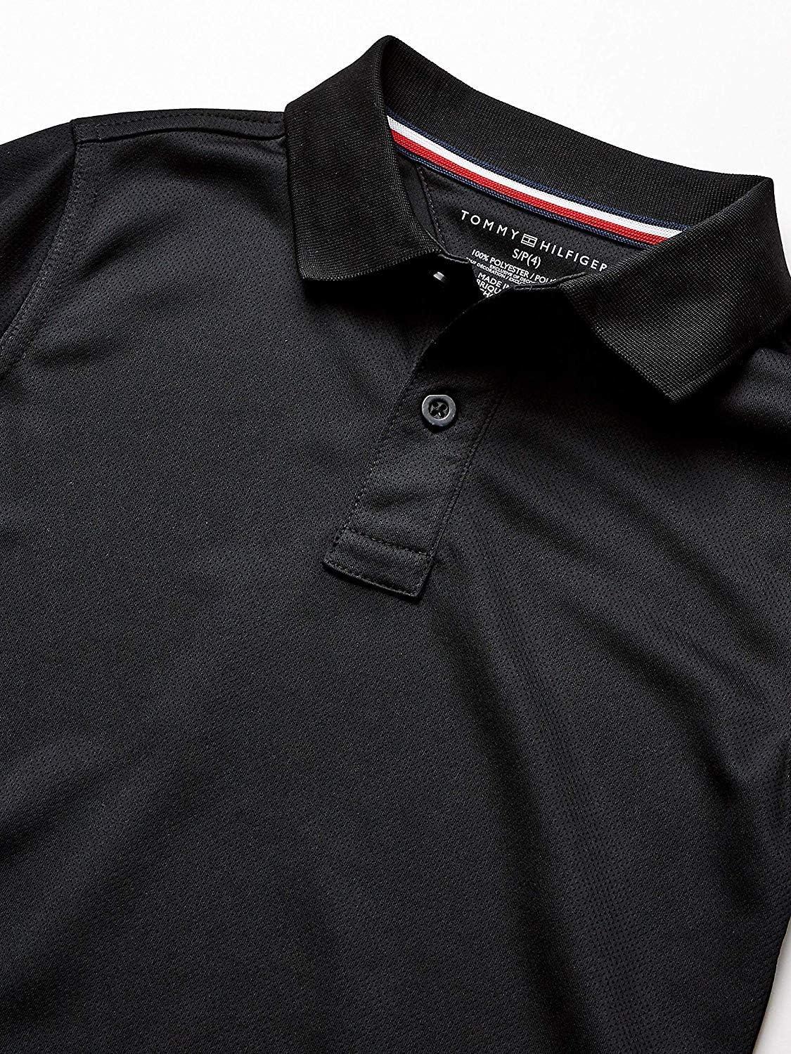 imageTommy Hilfiger CoEd Short Sleeve Kids School Uniform Performance Polo ShirtBlack