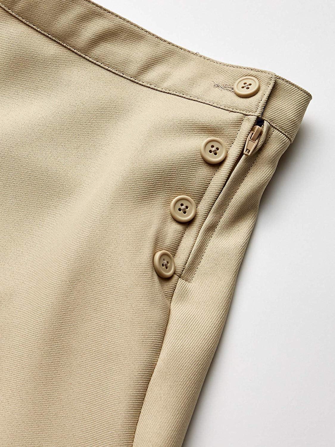 imageTommy Hilfiger Girls ALine Side Button Adjustable Flared Skort with PocketKhaki