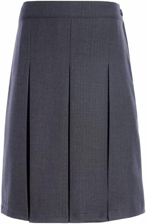 imageTommy Hilfiger Girls Adjustable Solid Box Classic Pleat Skirt School UniformCharcoal Grey