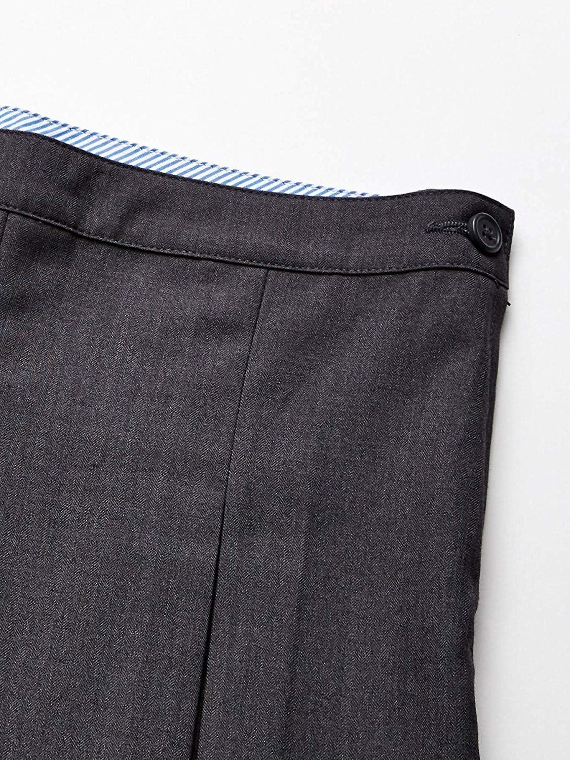 imageTommy Hilfiger Girls Adjustable Solid Box Classic Pleat Skirt School UniformCharcoal Grey
