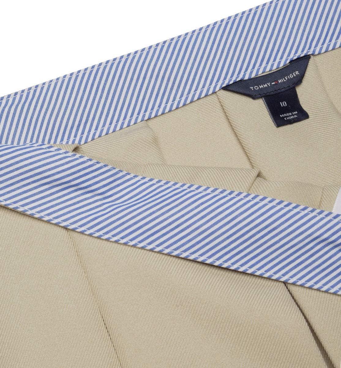 imageTommy Hilfiger Girls Adjustable Solid Box Classic Pleat Skirt School UniformKhaki