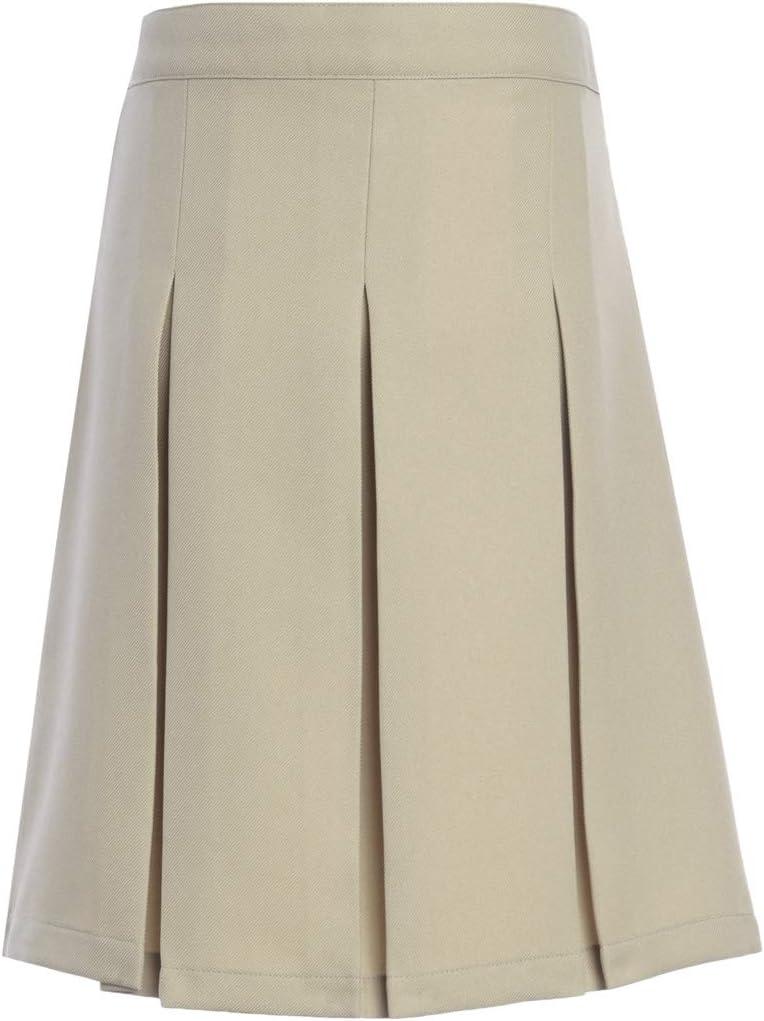 imageTommy Hilfiger Girls Adjustable Solid Box Classic Pleat Skirt School UniformKhaki