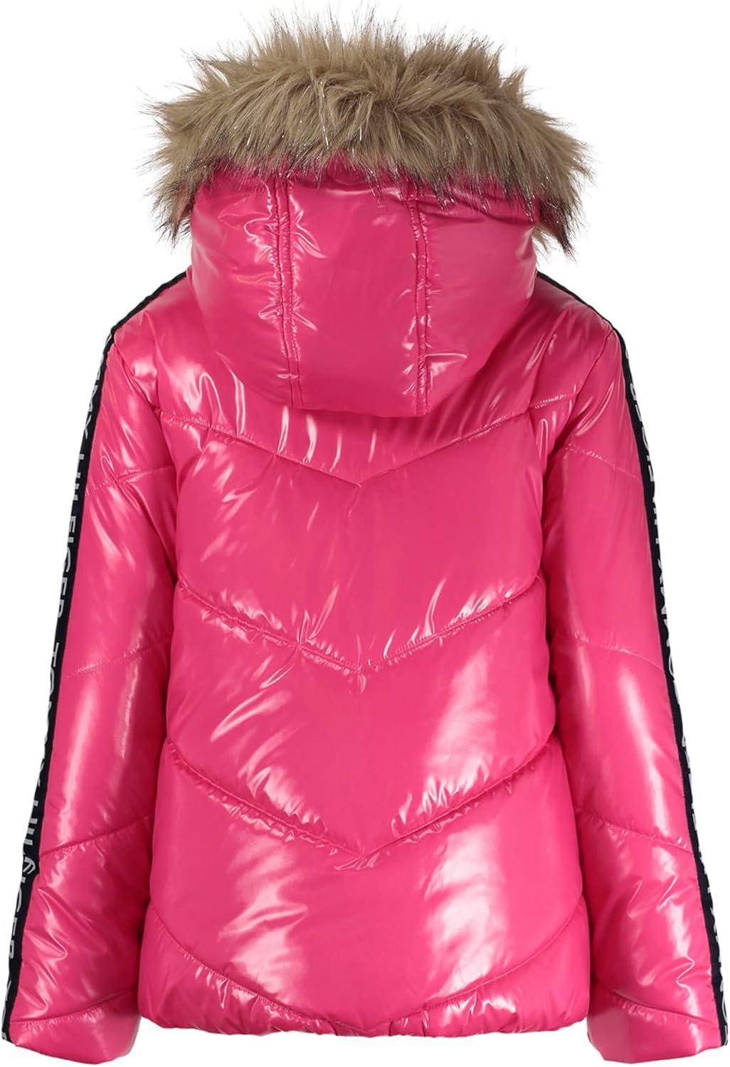 imageTommy Hilfiger Girls Chevron Puffer Big KidsFuchsia Purple