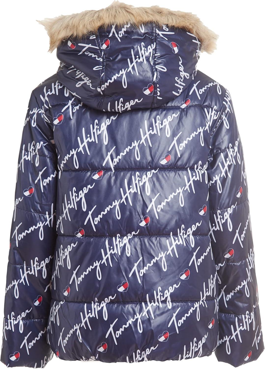 imageTommy Hilfiger Girls Chevron Puffer Big KidsSwim Navy Logo