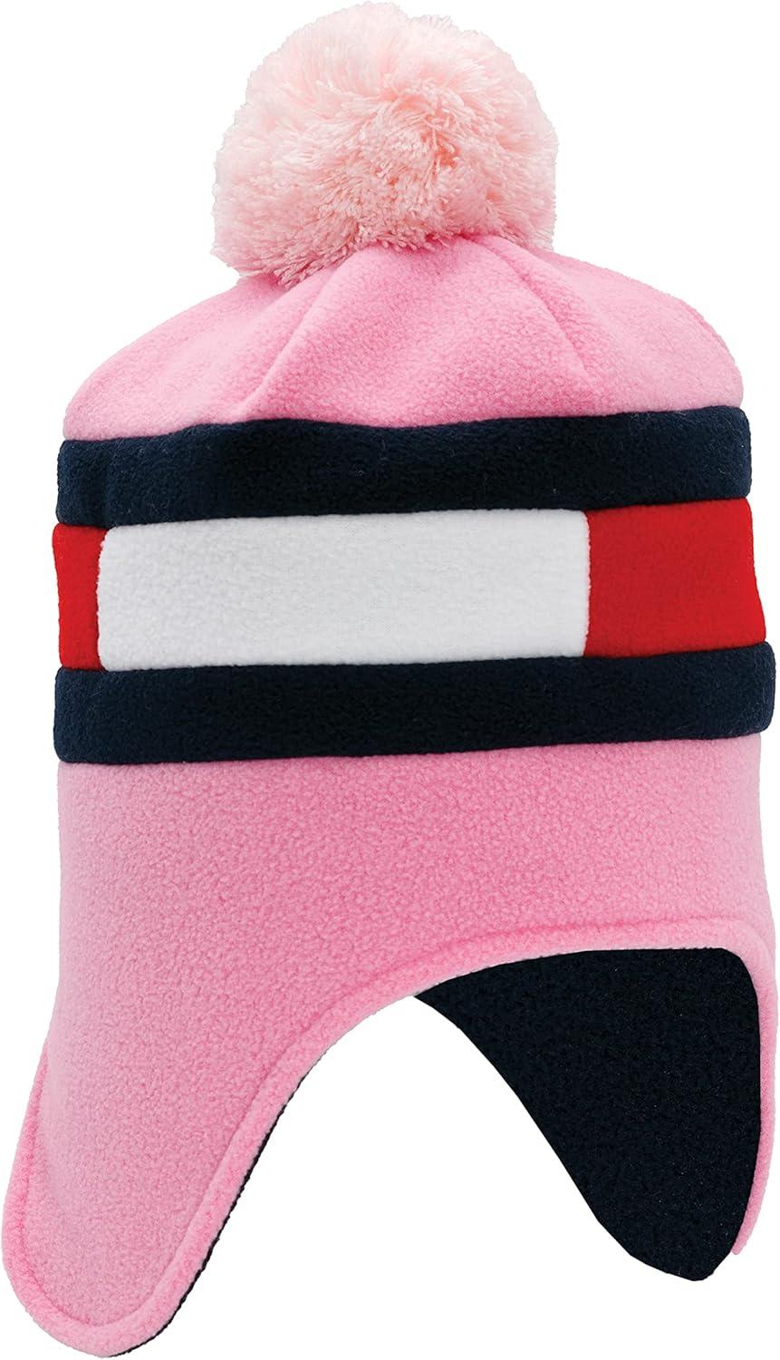 imageTommy Hilfiger Girls Cuffed Hat with Pom PomPink Earflap