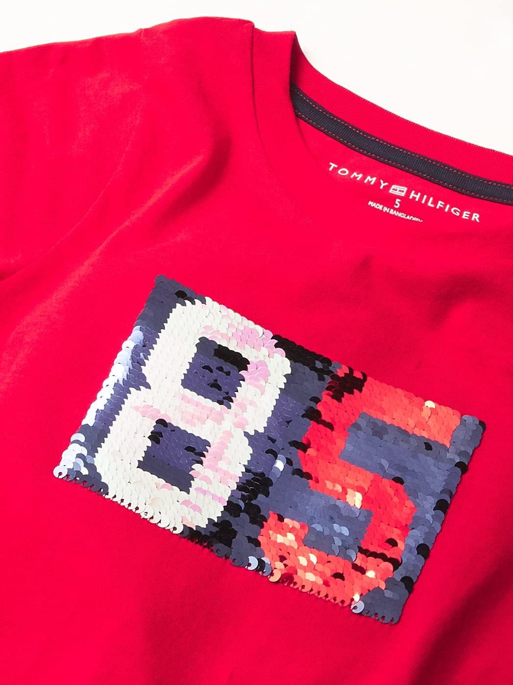 imageTommy Hilfiger Girls Fem Fit Short Sleeve Everyday Kids School Uniform TeeChinese Red 620