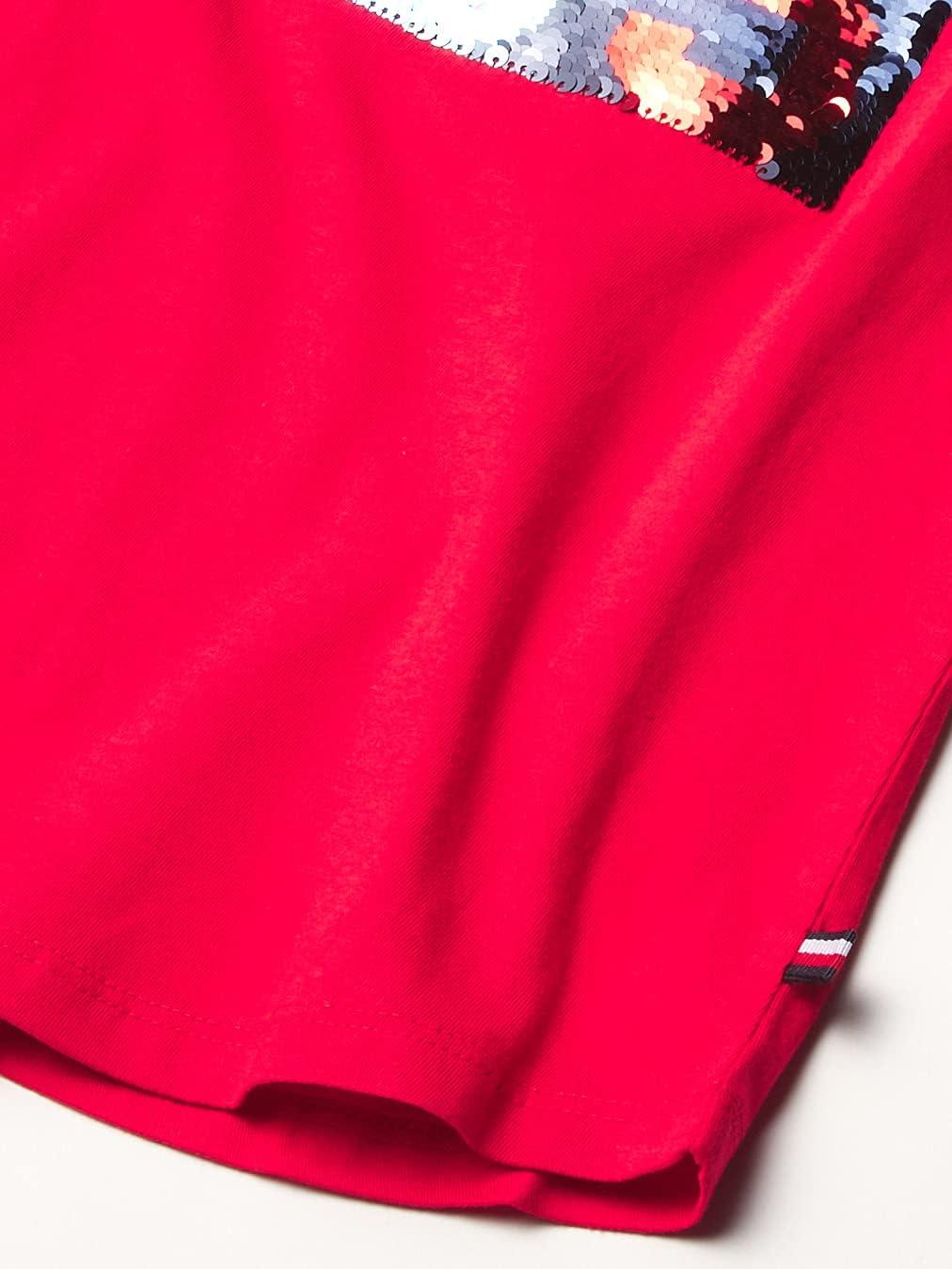imageTommy Hilfiger Girls Fem Fit Short Sleeve Everyday Kids School Uniform TeeChinese Red 620