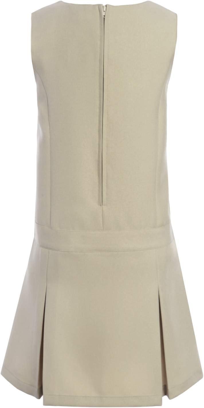 imageTommy Hilfiger Girls Fully Lined Timeless Solid Jumper Dress School UniformKhaki