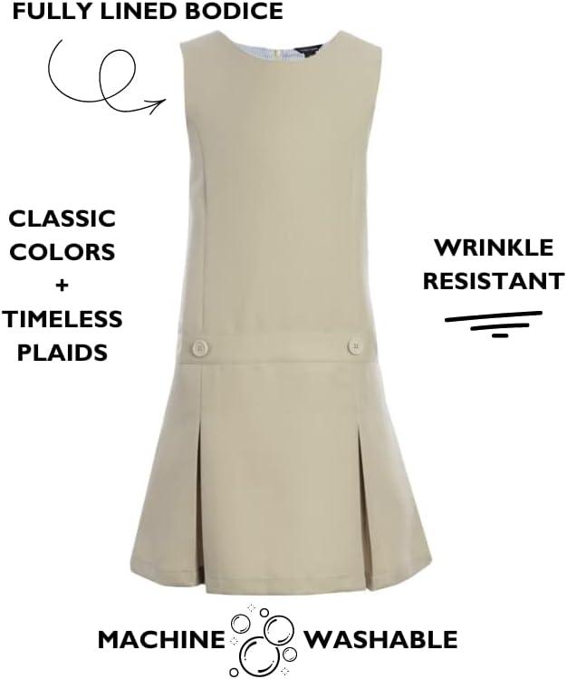 imageTommy Hilfiger Girls Fully Lined Timeless Solid Jumper Dress School UniformNavy