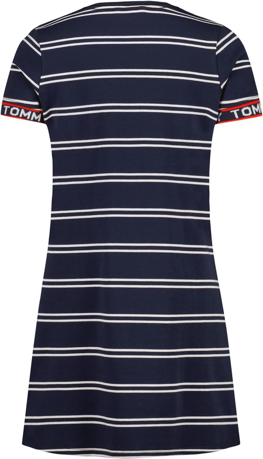 imageTommy Hilfiger Girls Pieced Flag Tee Dress Big KidsTh Stripe Medieval Blue