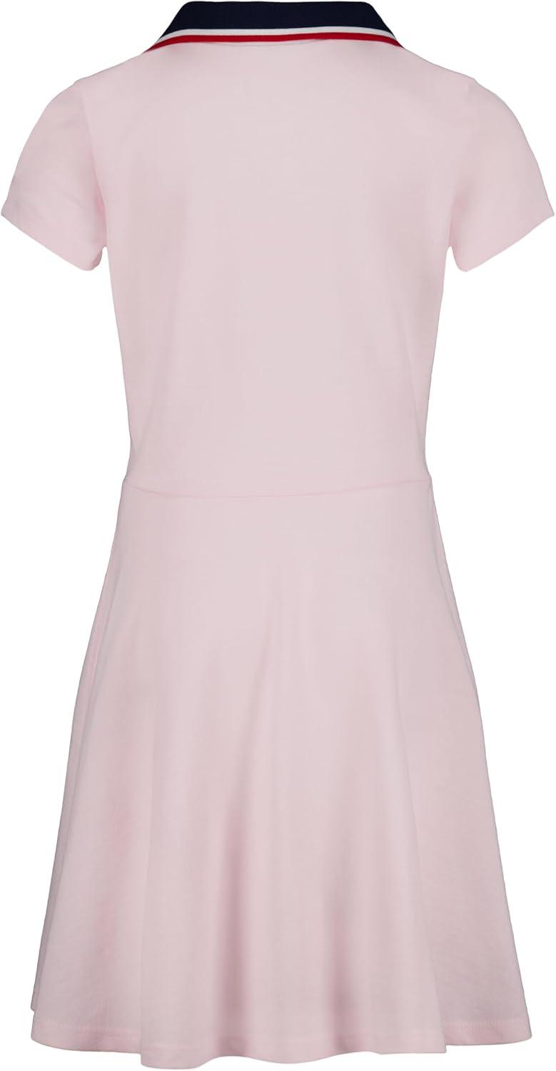 imageTommy Hilfiger Girls Short Sleeve Knit Polo Dress Everyday Casual Wear Soft ampamp Comfortable FitJohnny Collar Blushing Bride