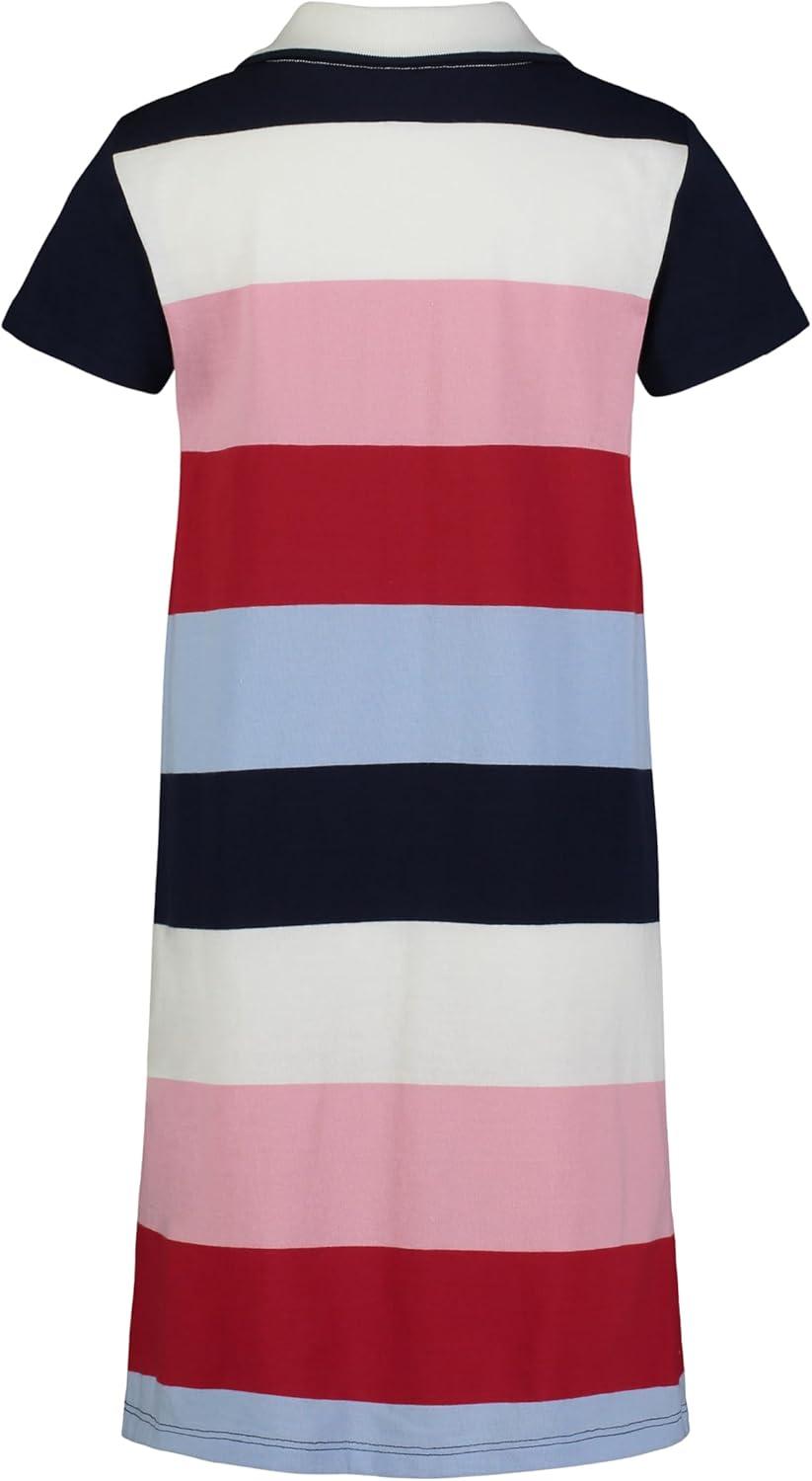 imageTommy Hilfiger Girls Short Sleeve Knit Polo Dress Everyday Casual Wear Soft ampamp Comfortable FitRugby Navy Blazer