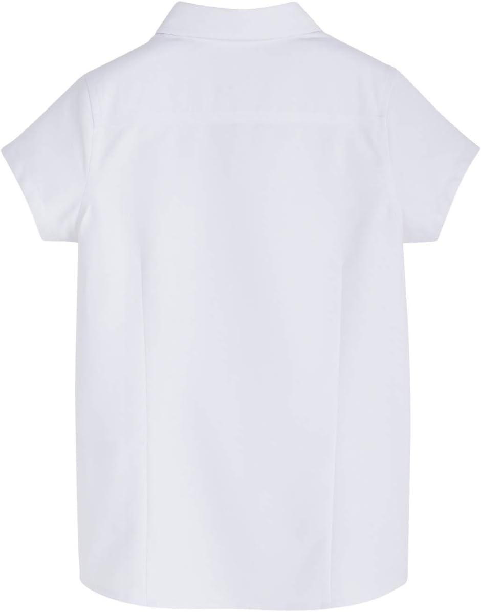 imageTommy Hilfiger Girls Short Sleeve Oxford Buttondown Blouse School UniformWhite