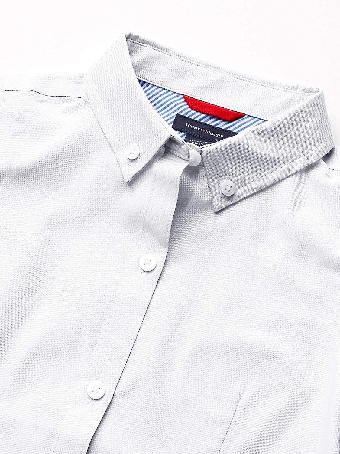 imageTommy Hilfiger Girls Short Sleeve Oxford Buttondown Blouse School UniformWhite
