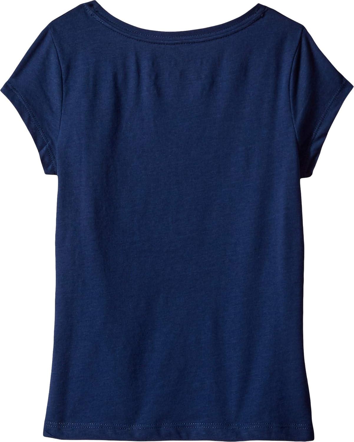 imageTommy Hilfiger Girls Short Sleeve TShirt with Flag Logo Cotton Blend Tee with Tagless InteriorFlag Blue 4053