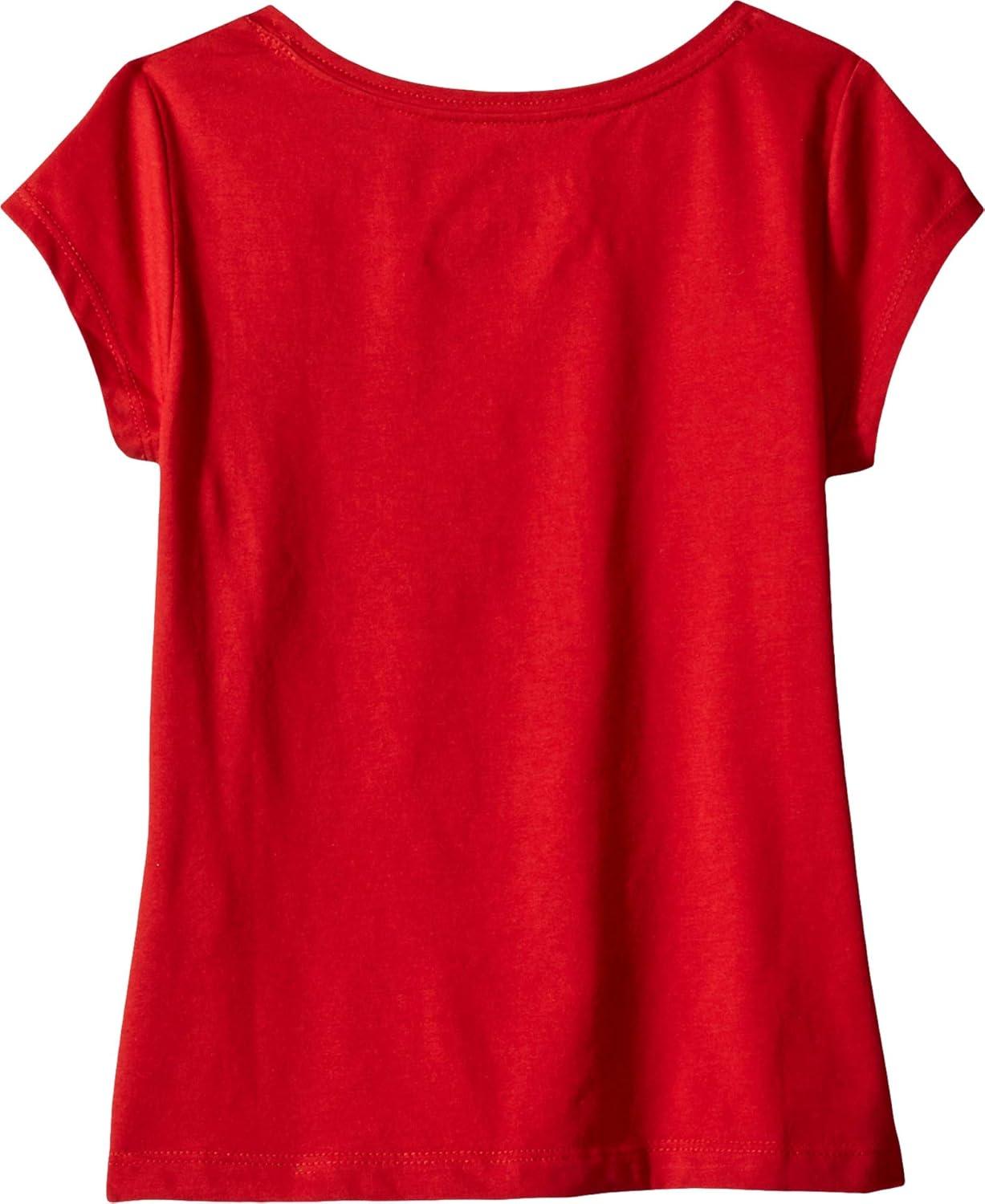 imageTommy Hilfiger Girls Short Sleeve TShirt with Flag Logo Cotton Blend Tee with Tagless InteriorRegal Red 4053