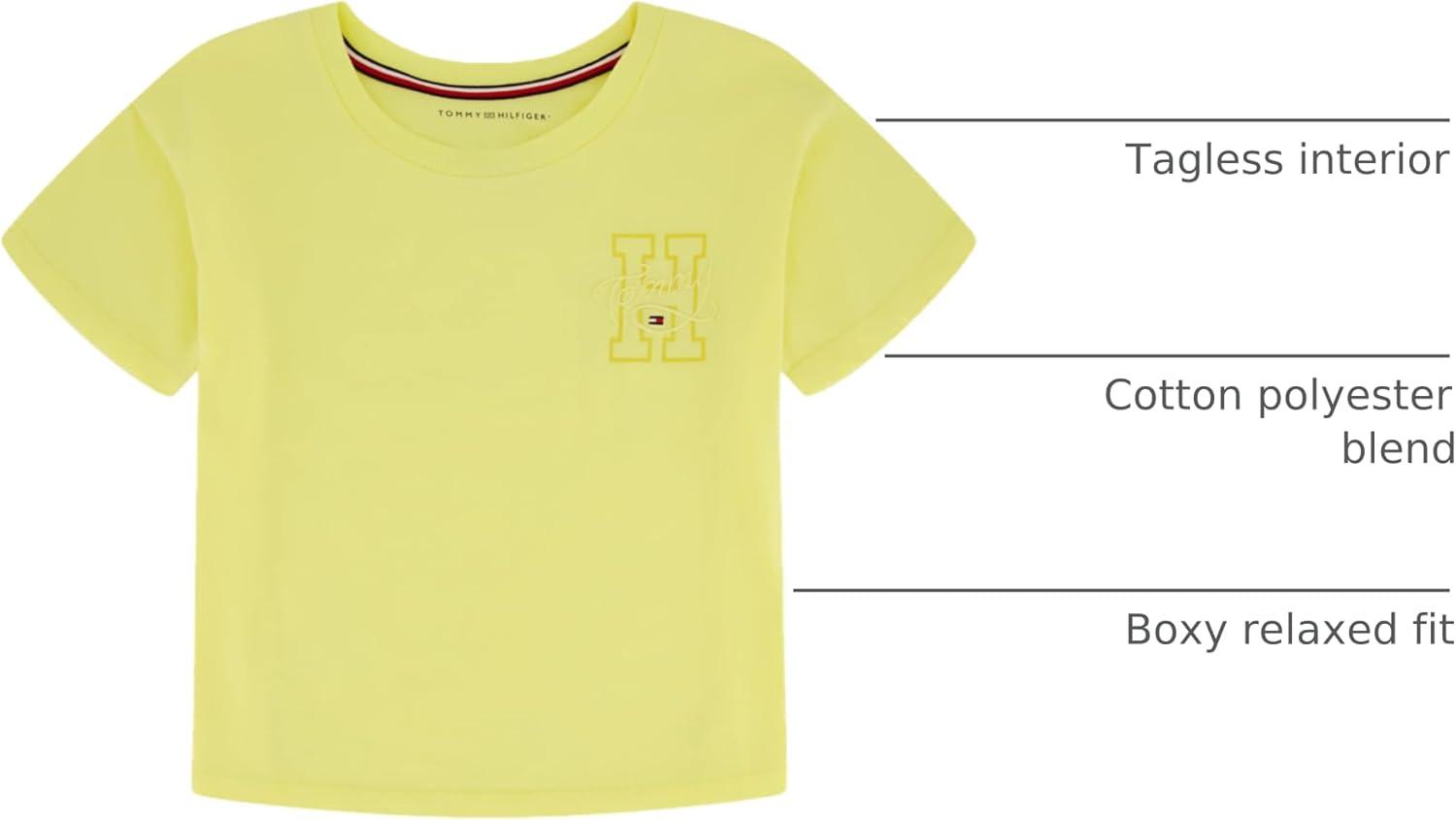 imageTommy Hilfiger Girls Tommy 1985 Flag Tee Big KidsLemonade 15g