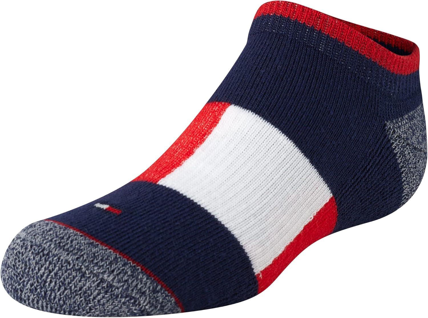 imageTommy Hilfiger Kids Athletic Socks 6 Pack Breathable No Show Low Cut Ankle Socks for Boys and Girls Sizes SLAssorted