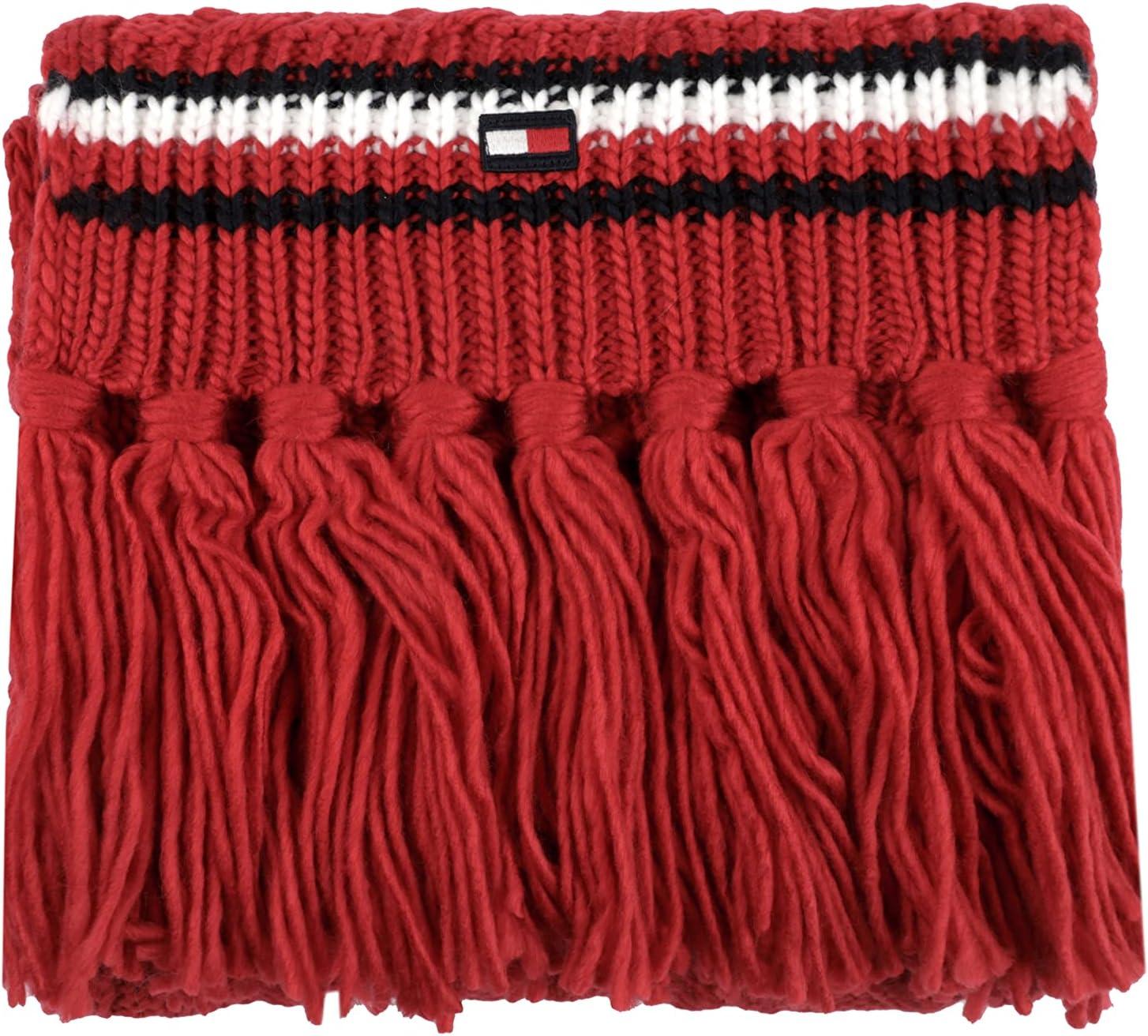 imageTommy Hilfiger Mens Beanie Knit SolidPrimary Red Lattice