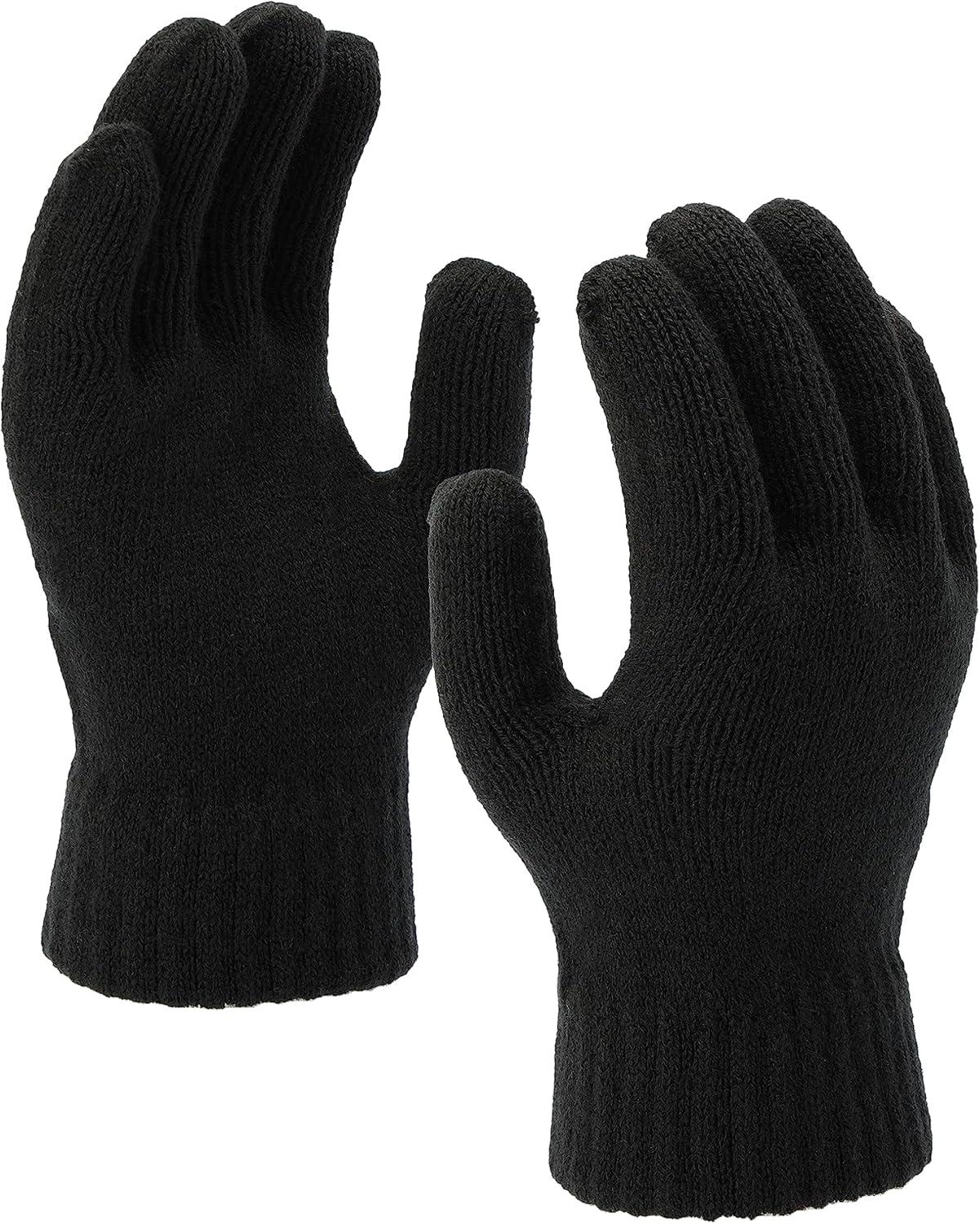 imageTommy Hilfiger Mens Embroidered Flag Watch Cap and Glove Set Black One Size
