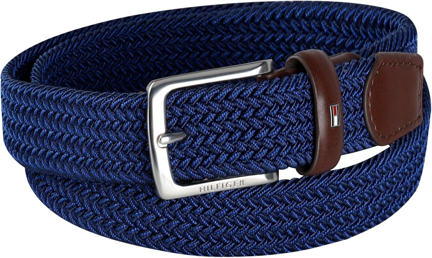 imageTommy Hilfiger Mens Fully Adjustable Fabric Web Casual BeltNavy