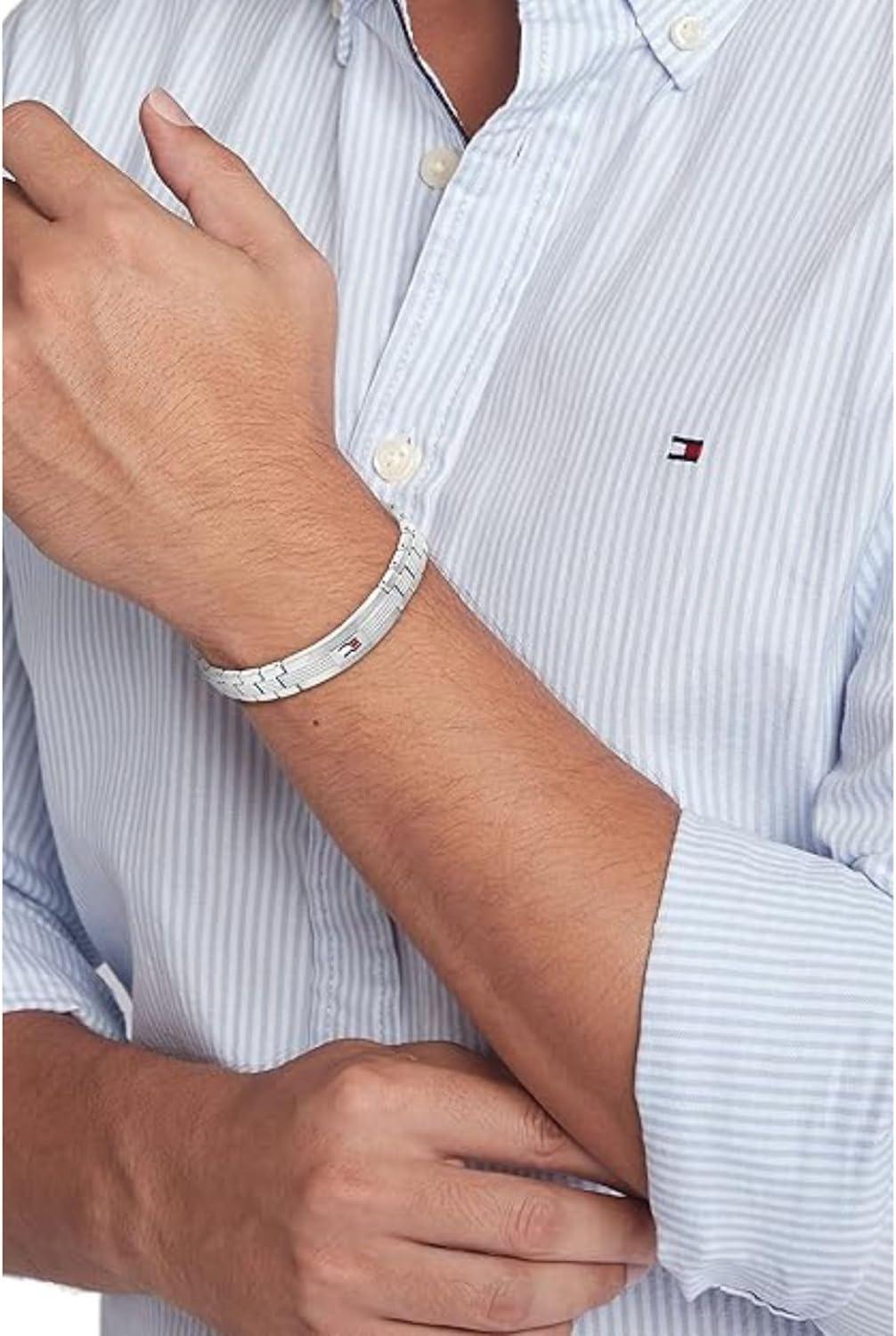 imageTommy Hilfiger Mens Ionic Thin Gold Plated Link BraceletSilver
