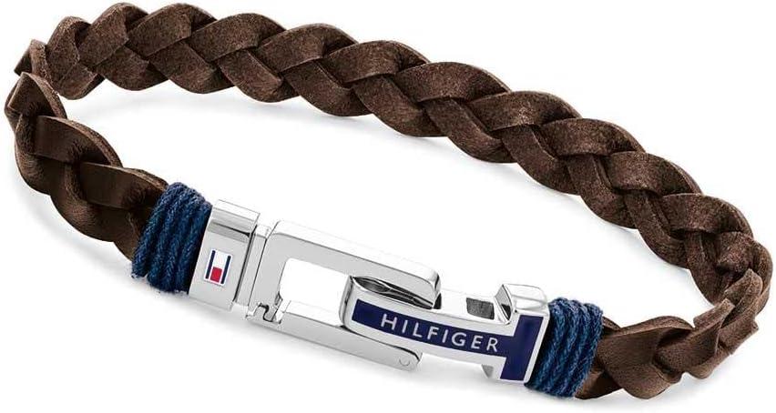 imageTommy Hilfiger Mens Jewelry Flat Braided Leather BraceletBrown