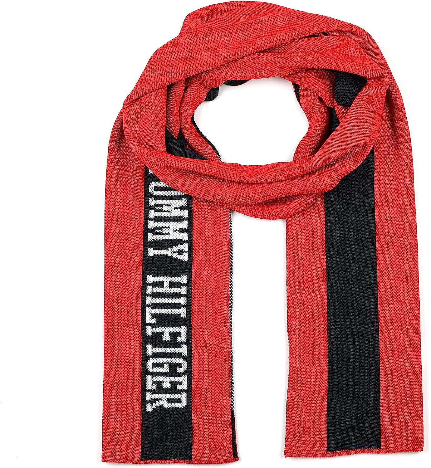 imageTommy Hilfiger Mens Logo Mix Scarf Primary Red Multi One Size