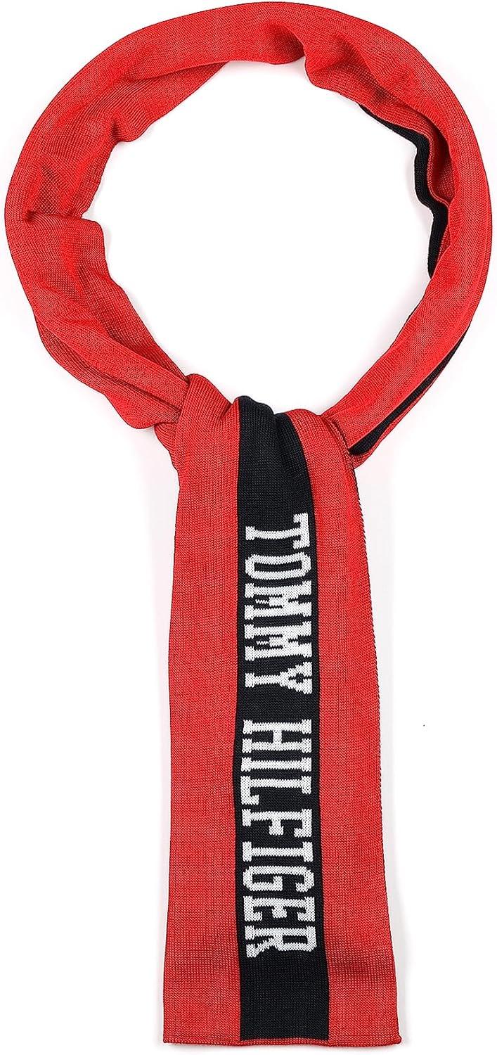 imageTommy Hilfiger Mens Logo Mix Scarf Primary Red Multi One Size