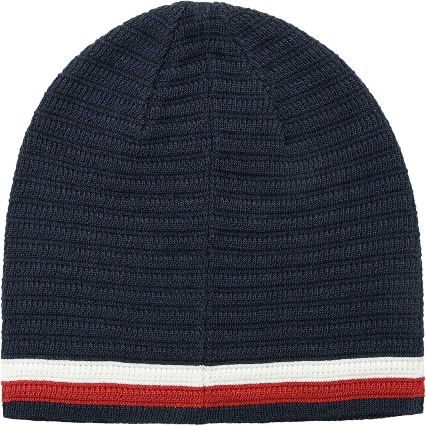 imageTommy Hilfiger Mens Ribbed Ottoman BeanieBlue Striped