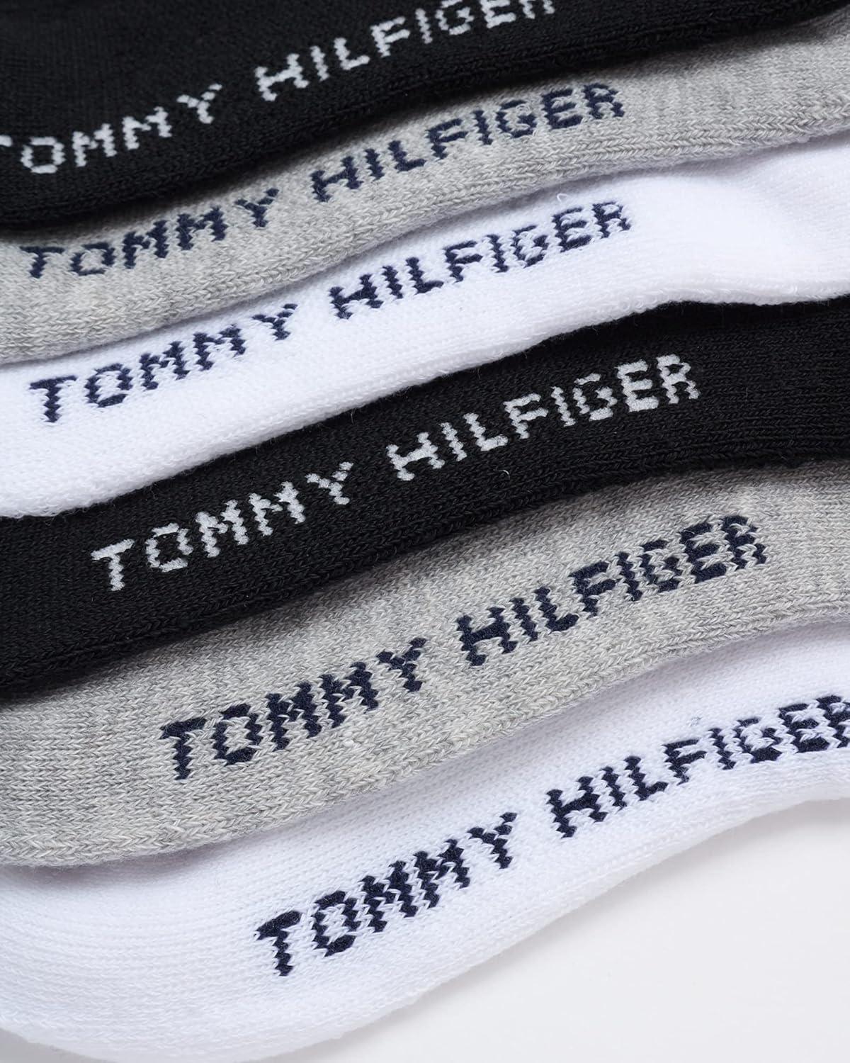 imageTommy Hilfiger Unisex Kids Athletic Socks Cushioned Crew Socks 6 PackAssorted