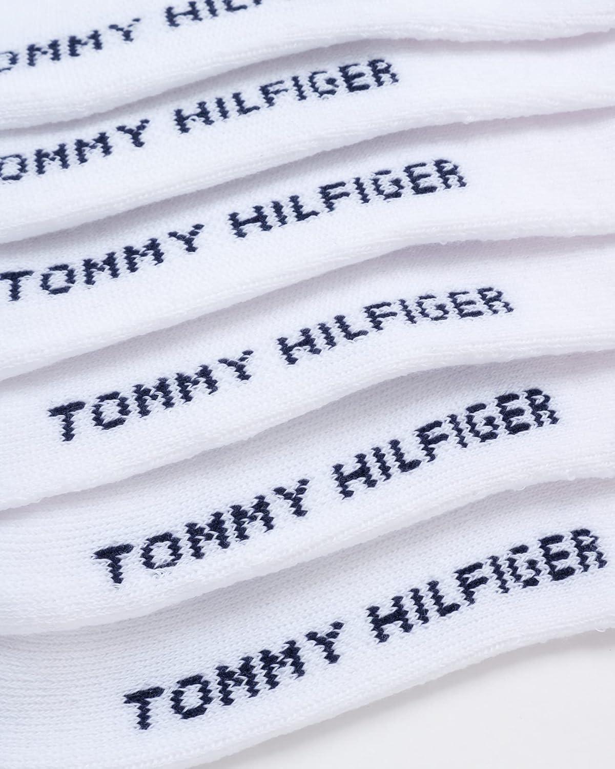 imageTommy Hilfiger Unisex Kids Athletic Socks Cushioned Crew Socks 6 PackWhite