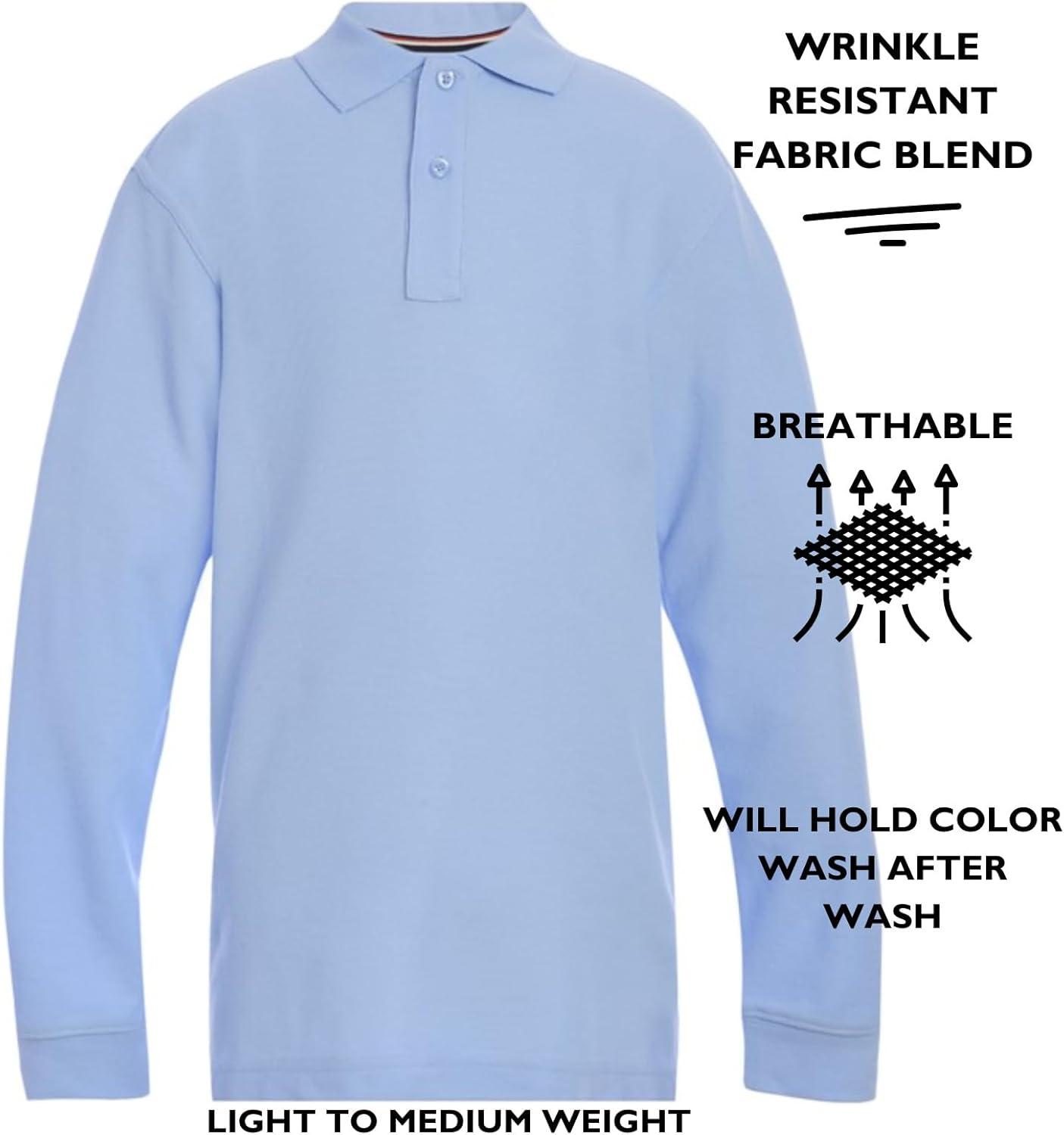 imageTommy Hilfiger UnisexChild Long Sleeve Pique Coed Kids PoloLight Blue