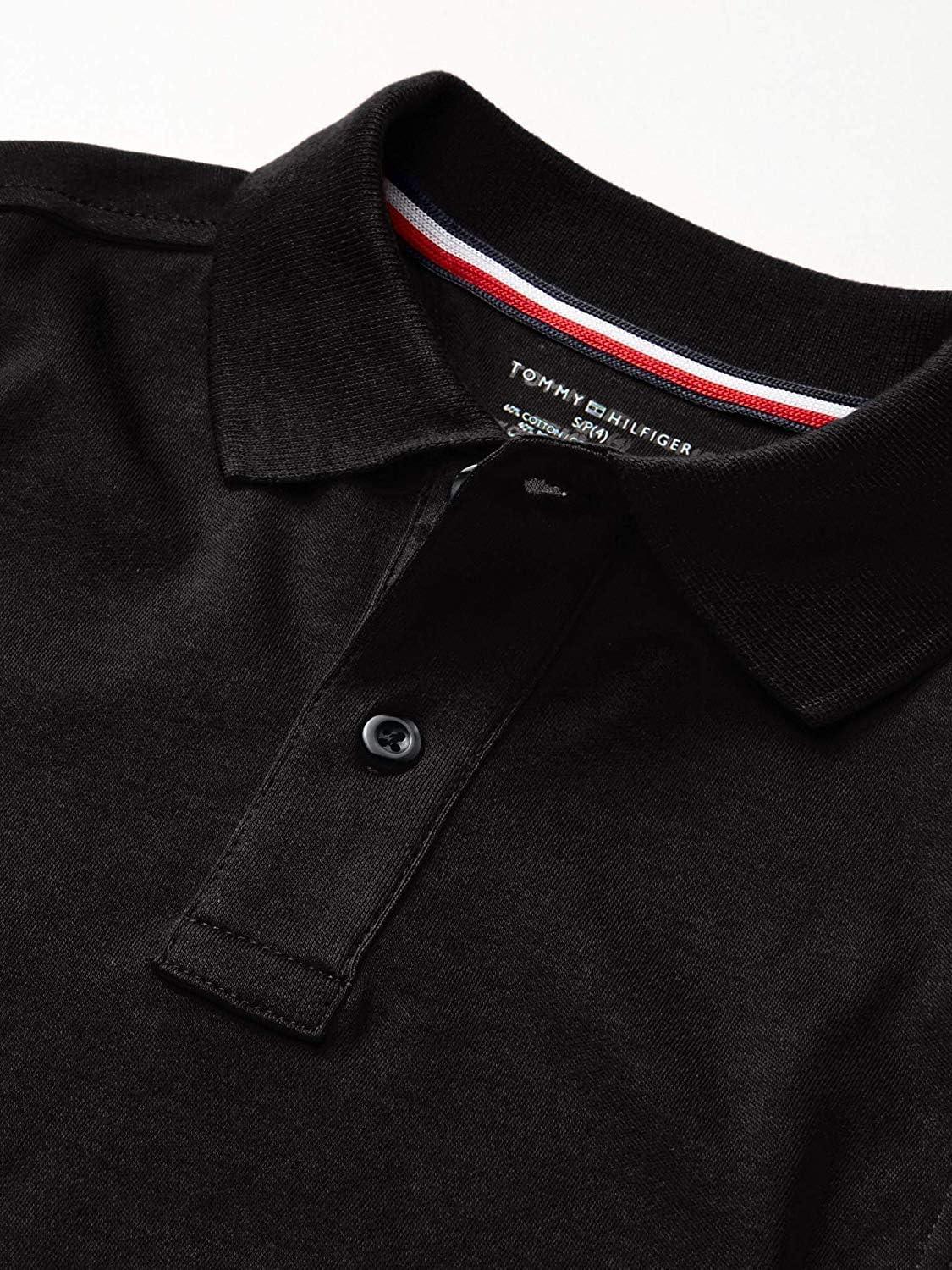 imageTommy Hilfiger UnisexChild Short Sleeve Interlock Coed Polo Shirt Boys ampamp Girls School Uniform ClothesBlack