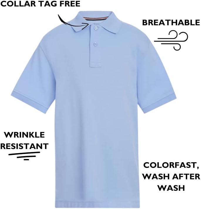 imageTommy Hilfiger UnisexChild Short Sleeve Interlock Coed Polo Shirt Boys ampamp Girls School Uniform ClothesBlack