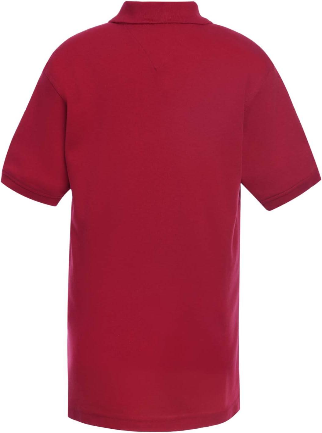 imageTommy Hilfiger UnisexChild Short Sleeve Interlock Coed Polo Shirt Boys ampamp Girls School Uniform ClothesRed