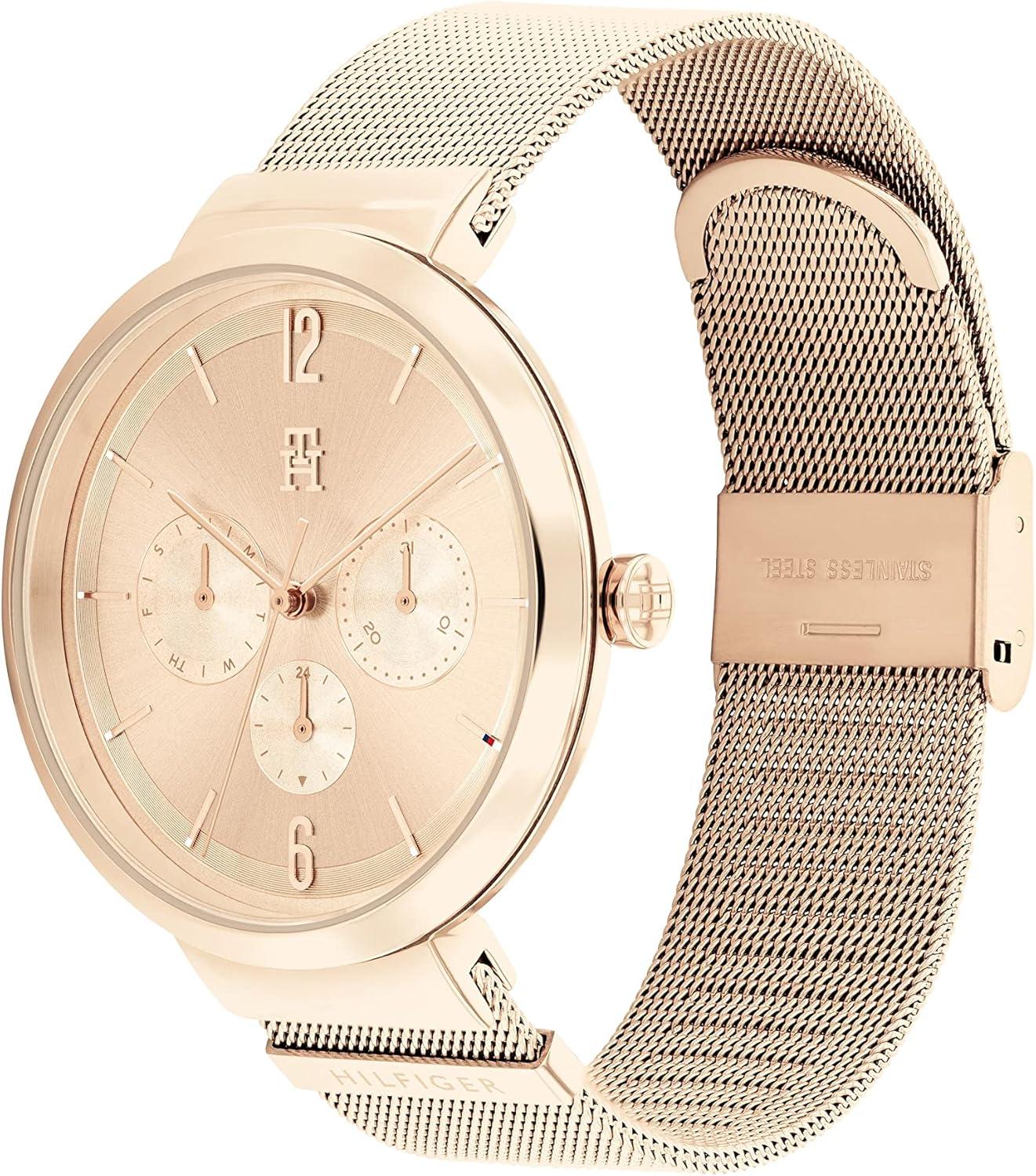 imageTommy Hilfiger Womens Ionic Thin Steel Case and Mesh Bracelet WatchRoseGold