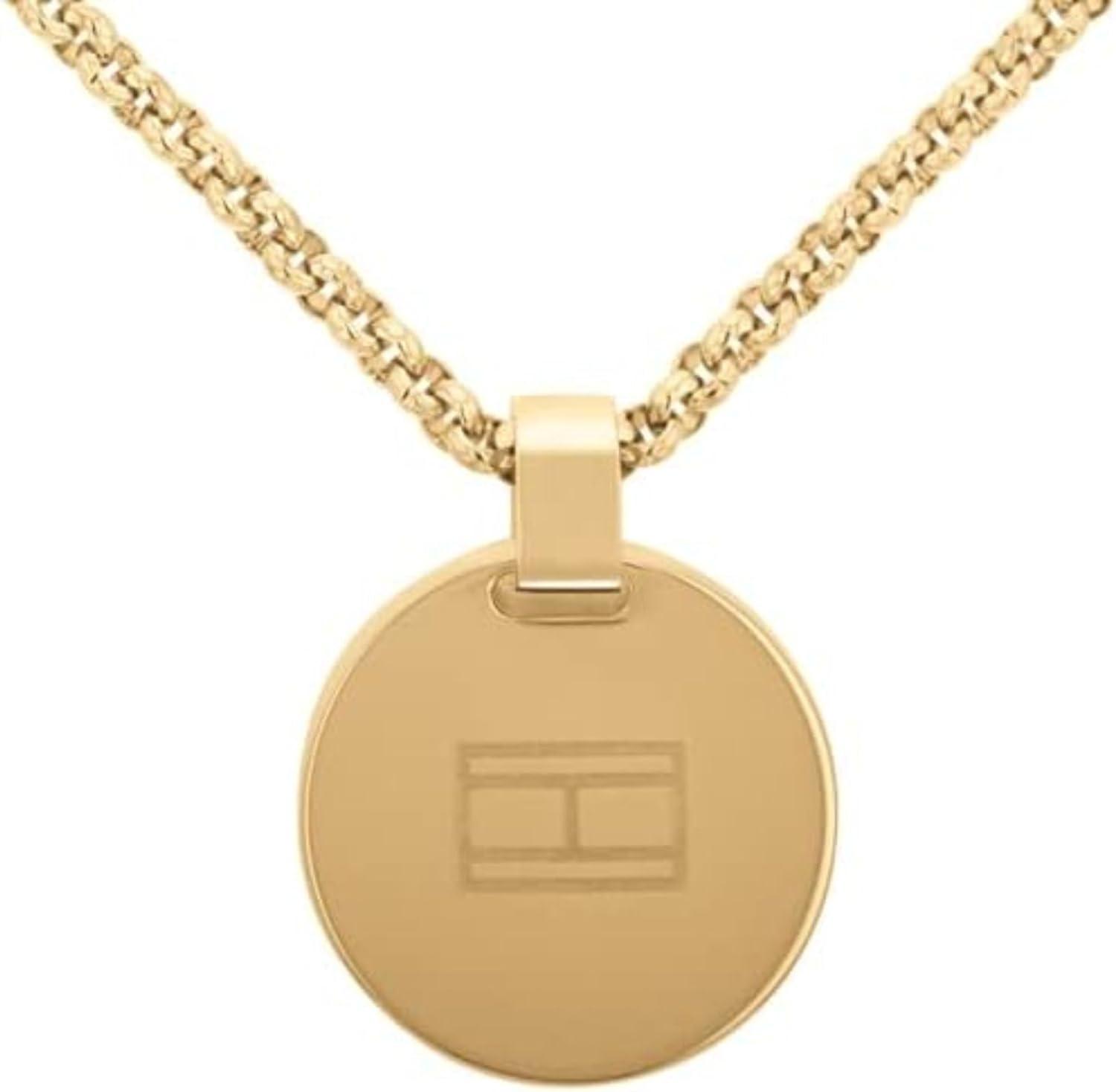 imageTommy Hilfiger Womens Jewelry Ionic Gold Plated Steel Black Onyx Stone Necklace Color Gold Plated Model 2780656