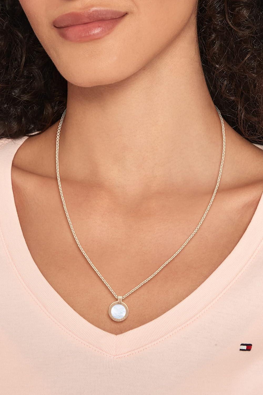 imageTommy Hilfiger Womens Jewelry Ionic Plated Carnation Gold Steel Necklace with Mother of Pearl Color Carnation Gold Model 2780657