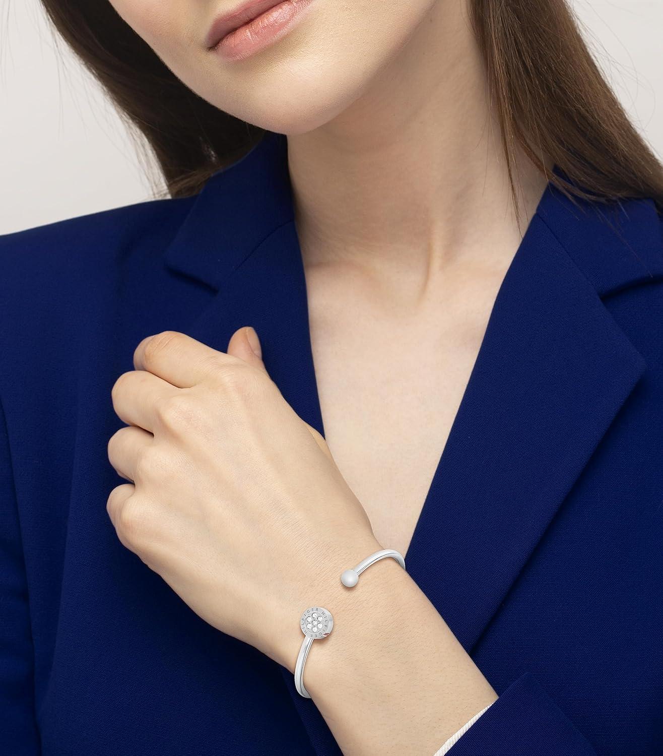 imageTommy Hilfiger Womens Jewelry Open Bangle with Crystals Color Silver Model 2780570