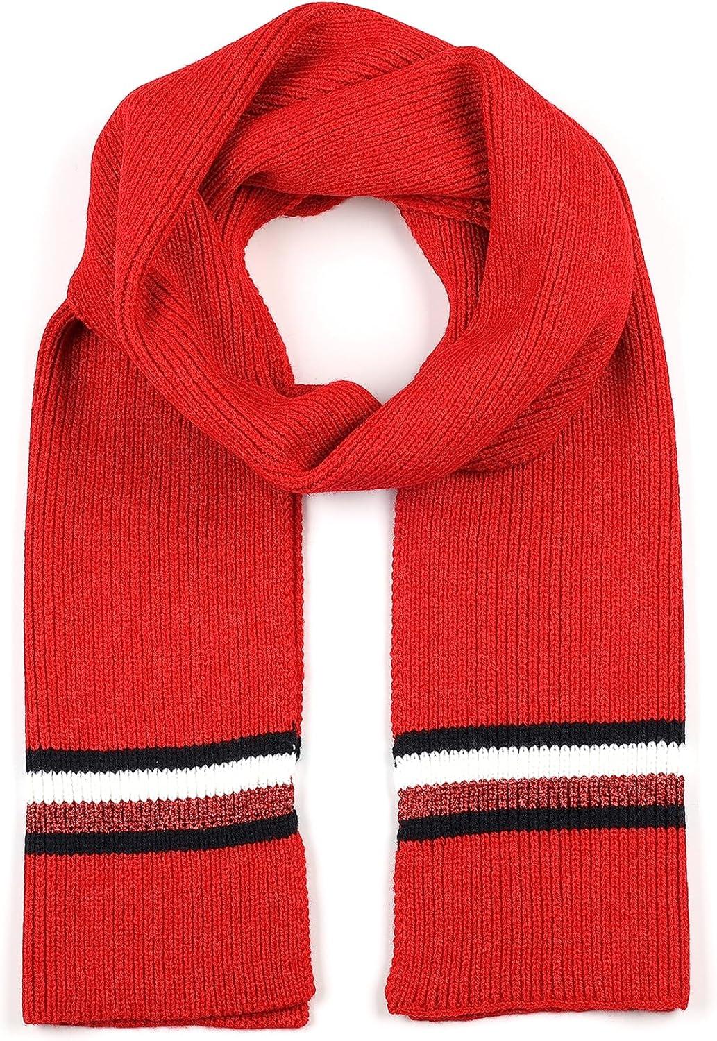imageTommy Hilfiger Womens Metallic Stripe ScarfPrimary Red Multi
