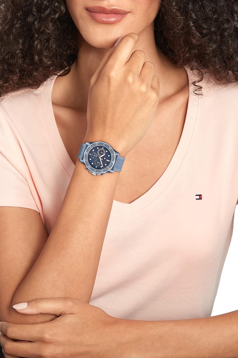 imageTommy Hilfiger Womens Preppy Stainless Steel Quartz Watches Effortlessly StylishBlueBlue